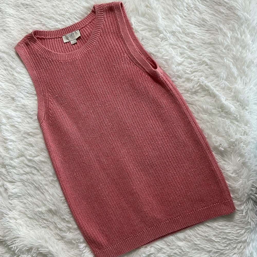 LOFT Outlet Peach Sweater Vest Size Small Petite
